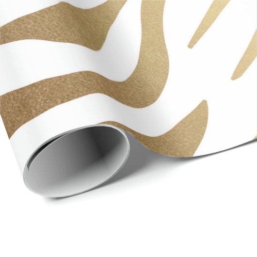 ゴールデンコンテンポラリーゼブラホワイトサファリスキンビップ ラッピングペーパー (ロールコーナー)