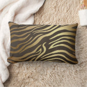 ゴールデンコンテンポラリーブラックゼブラサファリスキン ランバークッション (ブランケット)