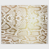 ゴールデンコンテンポラリーホワイトパイソンのスネークスキンVIP ラッピングペーパー (フラット)