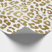 ゴールデンコンテンポラリーレオパード白動物スキンVIP ラッピングペーパー (角)