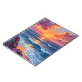 ゴールデンコースト | 海の夕焼け水彩画 ノートブック (左側)