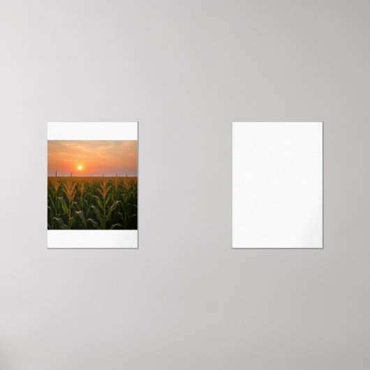 ゴールデンコーンフィールドサンセットバックグラウンド (正面)