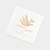ゴールデンコー結婚ラル名前をカスタムする 箔ナプキン (左)