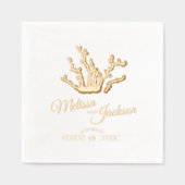 ゴールデンコー結婚ラル名前をカスタムする 箔ナプキン (正面)