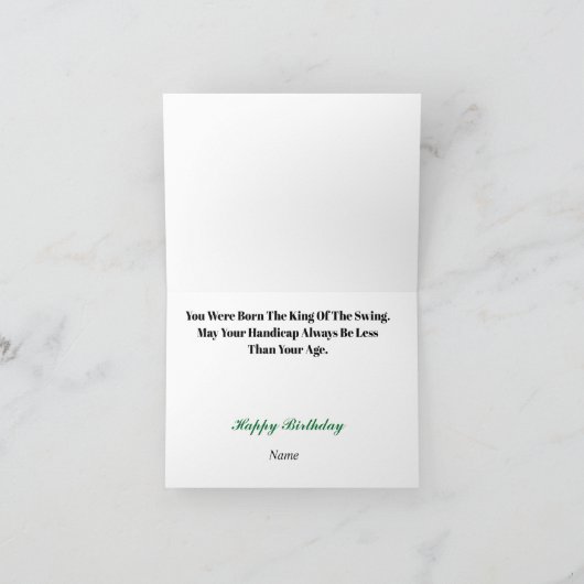 ゴールデンゴルフクラウン誕生日カード シーズンカード (内部)