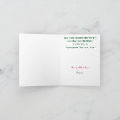 ゴールデンゴルフボールオーナメントクリスマスカード カード (内部)