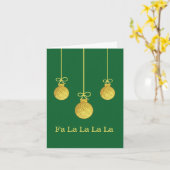 ゴールデンゴルフボールオーナメントクリスマスカード カード (黄色い花)