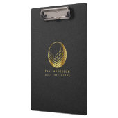 ゴールデンゴルフボールロゴゴルファーエレガントモノグラム クリップボード (左)