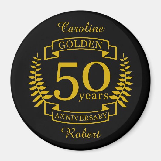 ゴールデンゴールデン結婚50周年50 all マグネット (正面)