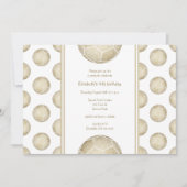 ゴールデンサッカーボール模様スポーツパーティー 招待状 (正面)