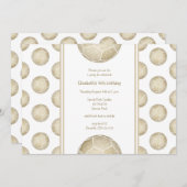 ゴールデンサッカーボール模様スポーツパーティー 招待状 (正面/裏面)