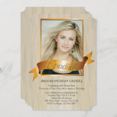 ゴールデンサッシュ写真卒業発表/招待状 招待状 (正面/裏面)