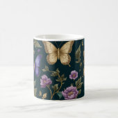 ゴールデンサフィール蝶&グリッターフローラディライト コーヒーマグカップ (中央)