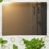 ゴールデンサマーサンセットリフレクションオンビーチ キッチンタオル (折り畳み)