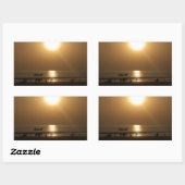 ゴールデンサマーサンセットリフレクションオンビーチ 長方形シール (シート)