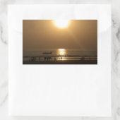 ゴールデンサマーサンセットリフレクションオンビーチ 長方形シール (バッグ)