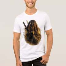ゴールデンサムライ スカル アサシン グラフィックTシャツ