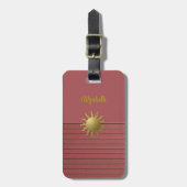 ゴールデンサンオンバラピンクラゲージタグ ラゲッジタグ (正面縦)