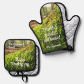 ゴールデンサンシャイン秋のコケパーソナライズされた- 鍋つかみ&鍋敷きセット (正面/裏面)