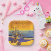 ゴールデンサンセットアート ペーパープレート (パーティー)