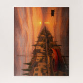 ゴールデンサンセットオーバーコースタルヴィレッジ ジグソーパズル (縦)