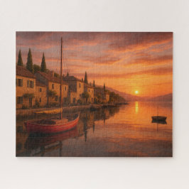 ゴールデンサンセットオーバーコースタルヴィレッジ ジグソーパズル