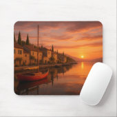 ゴールデンサンセットオーバーコースタルヴィレッジ マウスパッド (マウス)