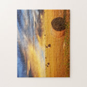 ゴールデンサンセットオーバーファームフィールド ジグソーパズル (縦)