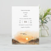 ゴールデンサンセットサンディダンズウォーターカラービーチ結婚式 招待状 (スタンド正面)