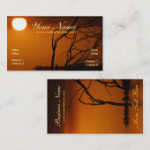 ゴールデンサンセットシルエットビジネスカード 名刺 (正面/裏面)