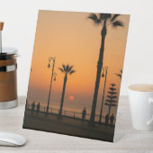ゴールデンサンセットスルーパームズトランクルウォールアート 台座サイン (インサイチュ)