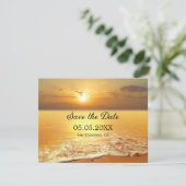 ゴールデンサンセットビーチまたはデスティネーション日付の保存 案内状 (スタンド正面)