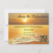 ゴールデンサンセットビーチまたはデスティネーション日付の保存 案内状 (裏面)