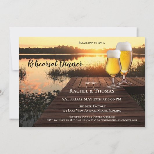 ゴールデンサンセットビールリハーサルディナー招待状 招待状 (裏面)