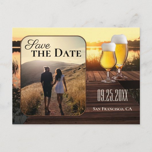 ゴールデンサンセットビール日付の写真はがきを保存 案内ポストカード (正面)