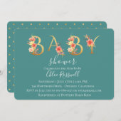 ゴールデンサンセットフローラベビーシャワー招待状 招待状 (正面/裏面)