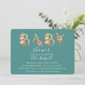 ゴールデンサンセットフローラベビーシャワー招待状 招待状 (スタンド正面)