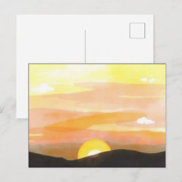 ゴールデンサンセットホライズン風景ポストカード ポストカード
