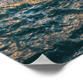 ゴールデンサンセットリフレクション海波 – 静謐 ポスター (角)