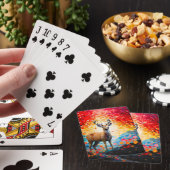 ゴールデンサンセット フローラル 秋 森の鹿 トランプ (インサイチュ)