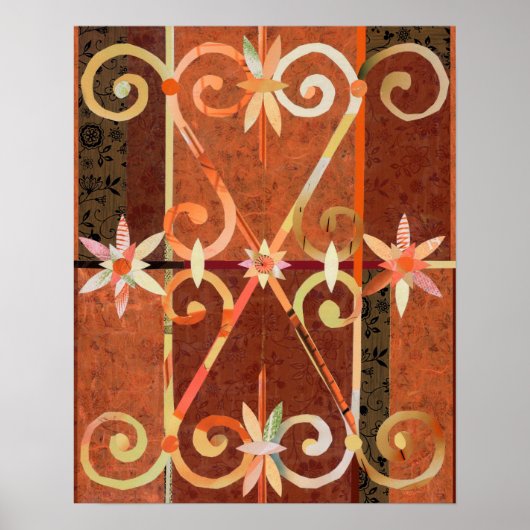 ゴールデンサンセットinチェフソーエン紙コラージュ ポスター (正面)