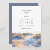 ゴールデンサンディコースタルデューンサンライズビーチ結婚式 招待状 (正面/裏面)