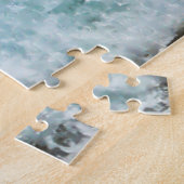 ゴールデンサンドビーチイタリア荒海の大きな波 ジグソーパズル (側面)