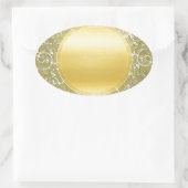 ゴールデンサンバックグラウンド 楕円形シール (バッグ)