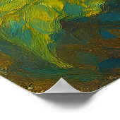 ゴールデンサンフラワーインパスト絵を描のスタイルアート ポスター (角)