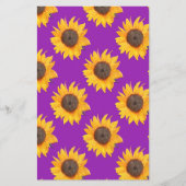 ゴールデンサンフラワーオーバーパープルスクラップブック紙 (正面)