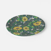 ゴールデンサンフラワーズガーデンアート紙プレート7" ペーパープレート (アングル)