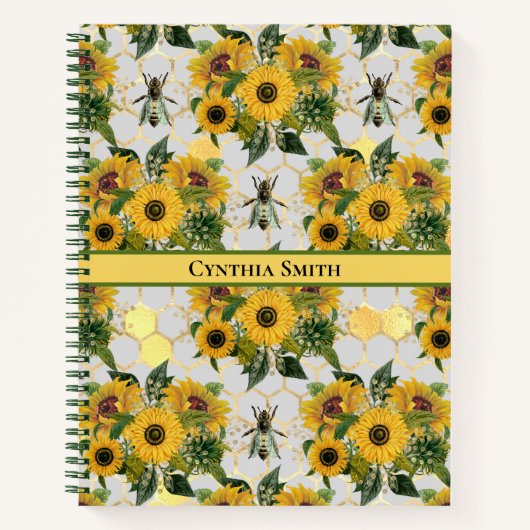 ゴールデンサンフラワーズハニカム王室のとミツバチ ノートブック (正面)