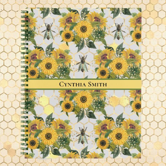ゴールデンサンフラワーズハニカム王室のとミツバチ ノートブック
