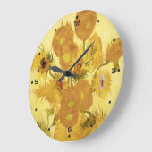ゴールデンサンフラワーズビンセントファンゴッホ ラージ壁時計 (傾斜)